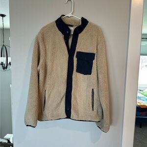Goodfellow & Co Beige and Navy Sherpa Jacket